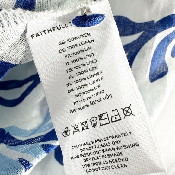 Faithfull The Brand Charlita Shirt Dress Top Ensola Floral Blue Print - Picture 5 of 11